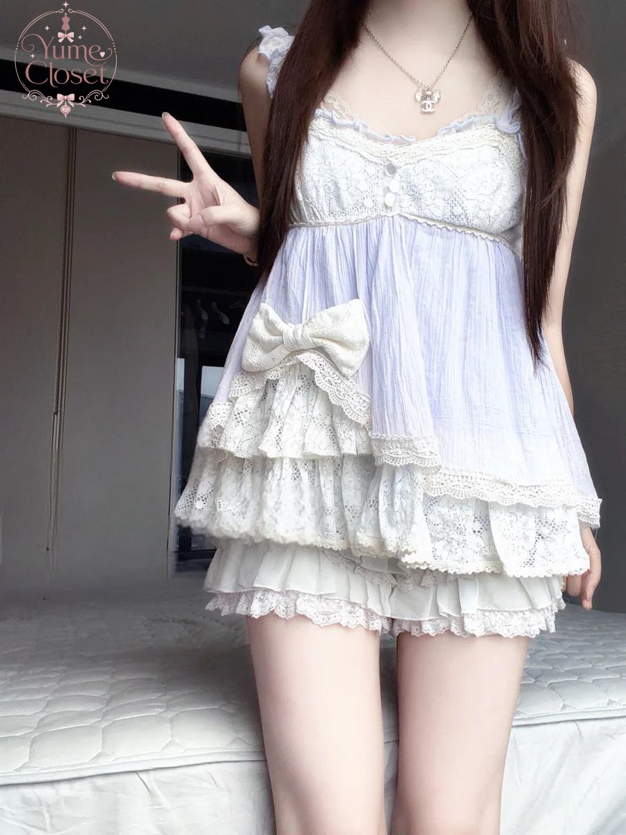 Elastic Lace Trim - Conjunto de 2 piezas Coquette Ryousangata