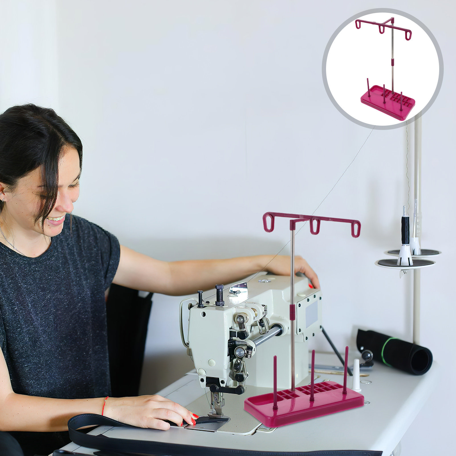 Embroidery Craft - Soporte de plástico para 3 carretes
