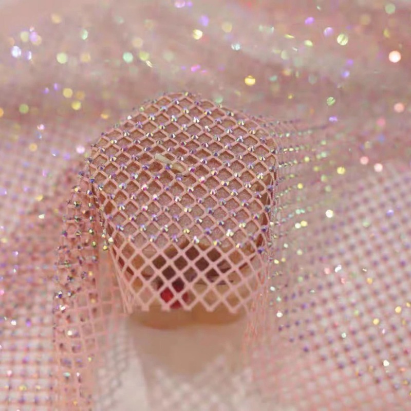 Crystal Mesh Fabric - Tela de malla elástica con pedrería