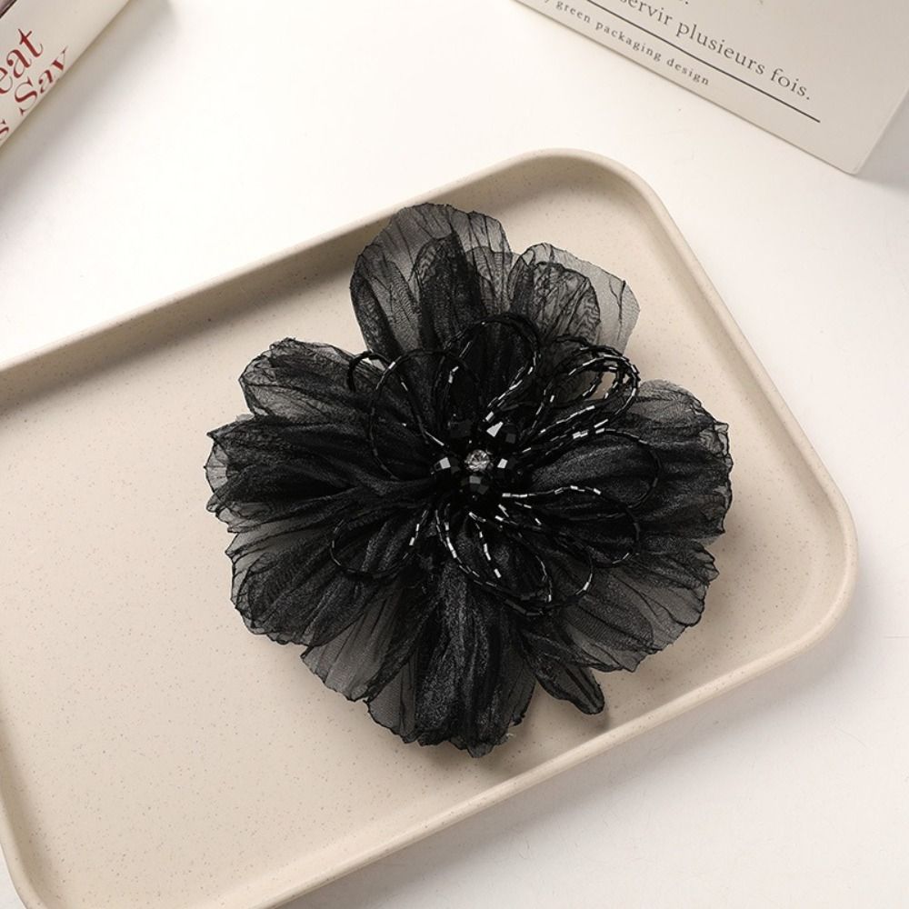 Crystal Mesh Fabric - Parche de flor de tela de