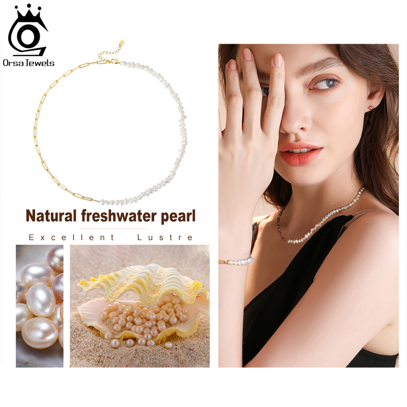 ORSA JEWELS Collar con cadena  - Pearl Trim Chain reseña y precio